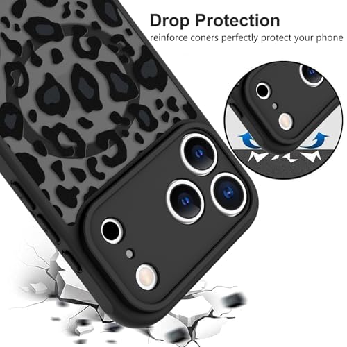 Case Compatible with iPhone 17 Pro Max Leopard Printed Pattern [Compatible with Magsafe] Cute Cheetah Protective Magnetic Case for Girls Women Men
