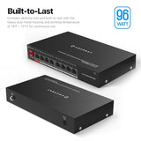 8-Port Poe+ Power Over Ethernet Poe Switch With Metal Housing, 8-Ports Poe+ 802.3Af/At 96W (Agps8E8P-At-96-V2)