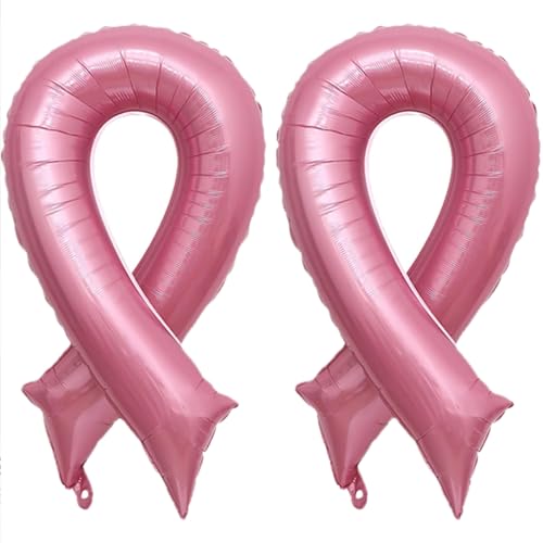 Breast Cancer Awareness Pink Ribbon Balloons (2pcs)