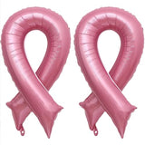 Breast Cancer Awareness Pink Ribbon Balloons (2pcs)