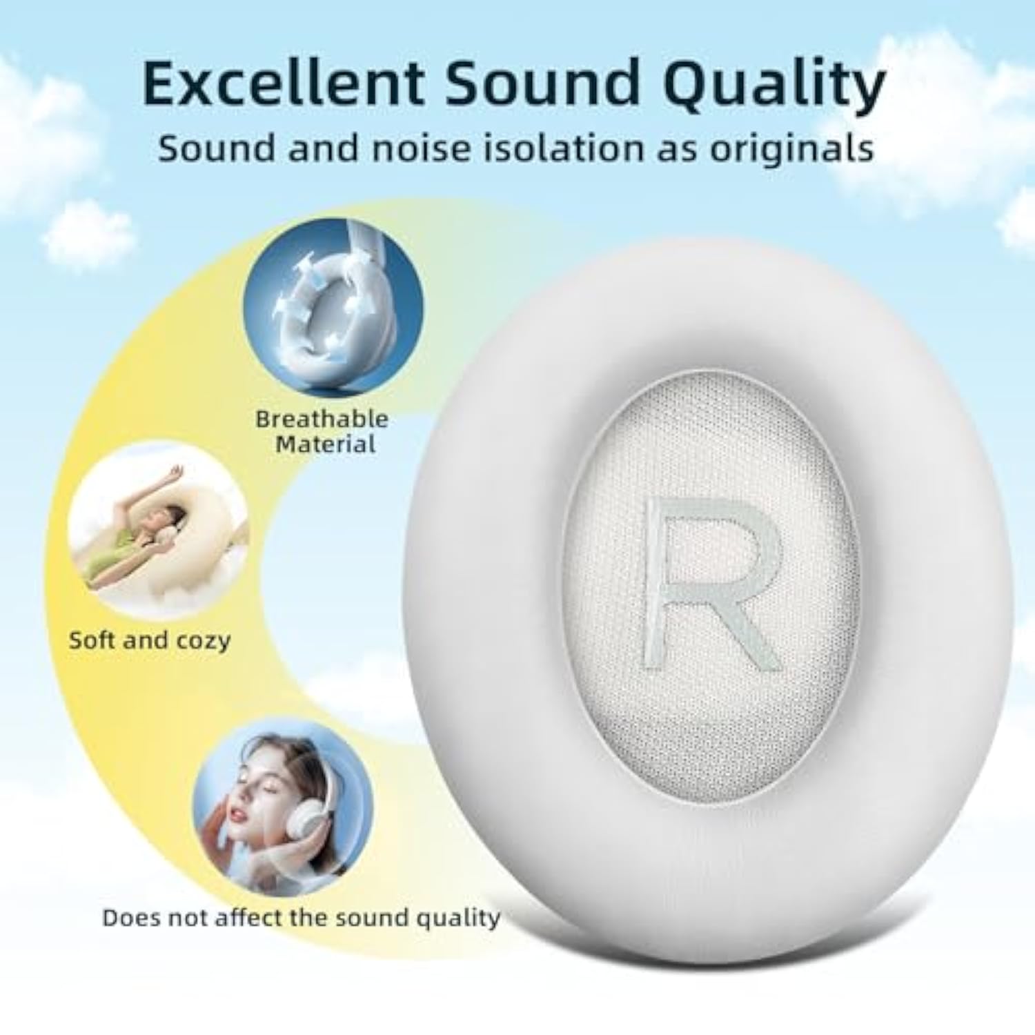 Replacement Ear Cushions For Bose 700 (Nc700) Wireless Headphones With Softer Protein Leather And High-Density Noise-Canceling Foam Ear Cushions (White)