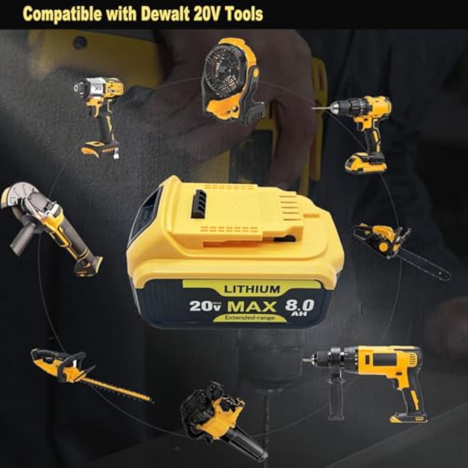 2 Pack 18V 4.0Ah Dc9096 Dc9098 Replacement Battery Compatible With Dewalt 18 Volt Battery Tools Drills Drivers Wrench Replacement For Dewalt 18V Battery Dc9099 Dw9095 Dw9096 Dw9098 De9038