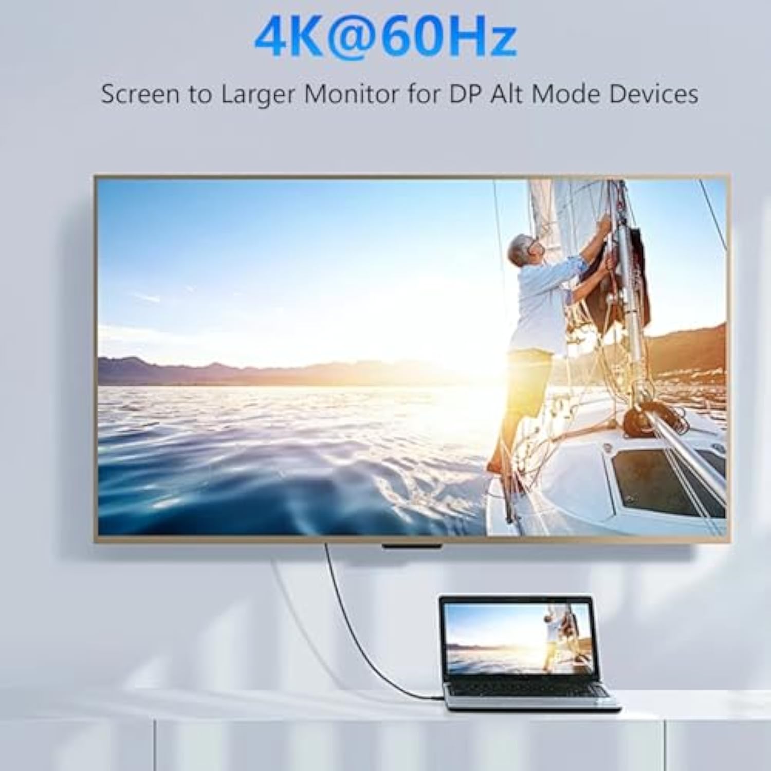 Usb C-C Video Cable 6.6Ft, 4K Usb Type-C Monitor Cable Support 100W Fast Charg
