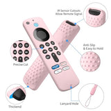 Silicone Cover Compatible with Fire TV Stick 4k Plus/Select, Fire TV Stick HD Remote PA38CA Protective Cover Case with Lanyard (Pink)