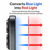 Red Light Converter Screen Protector for [iPhone 17 Air] - 9H+ Anti-Blue Light Tempered Glass, Eye and Skin Protection, Ultra-Clear Color HD, 12FT