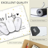 Boss Lady Definition Mouse Pad With Stitched Edge, Funny New Business Owner Gifts Women Boss Gifts For Boss Female, Appreciation Gifts For Women Entrepreneurs, Boss Day Women'S Day Gifts