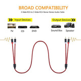 Rca Cable 3Ft,2Rca Male To 2-Rca Male Audio Stereo Subwoofer Cable [Hi-Fi Sound] Nylon-Braided Auxiliary Audio Cord For Home Theater, Hdtv, Amplifiers, Hi-Fi Systems,Speakers And Etc(3Ft/1M)