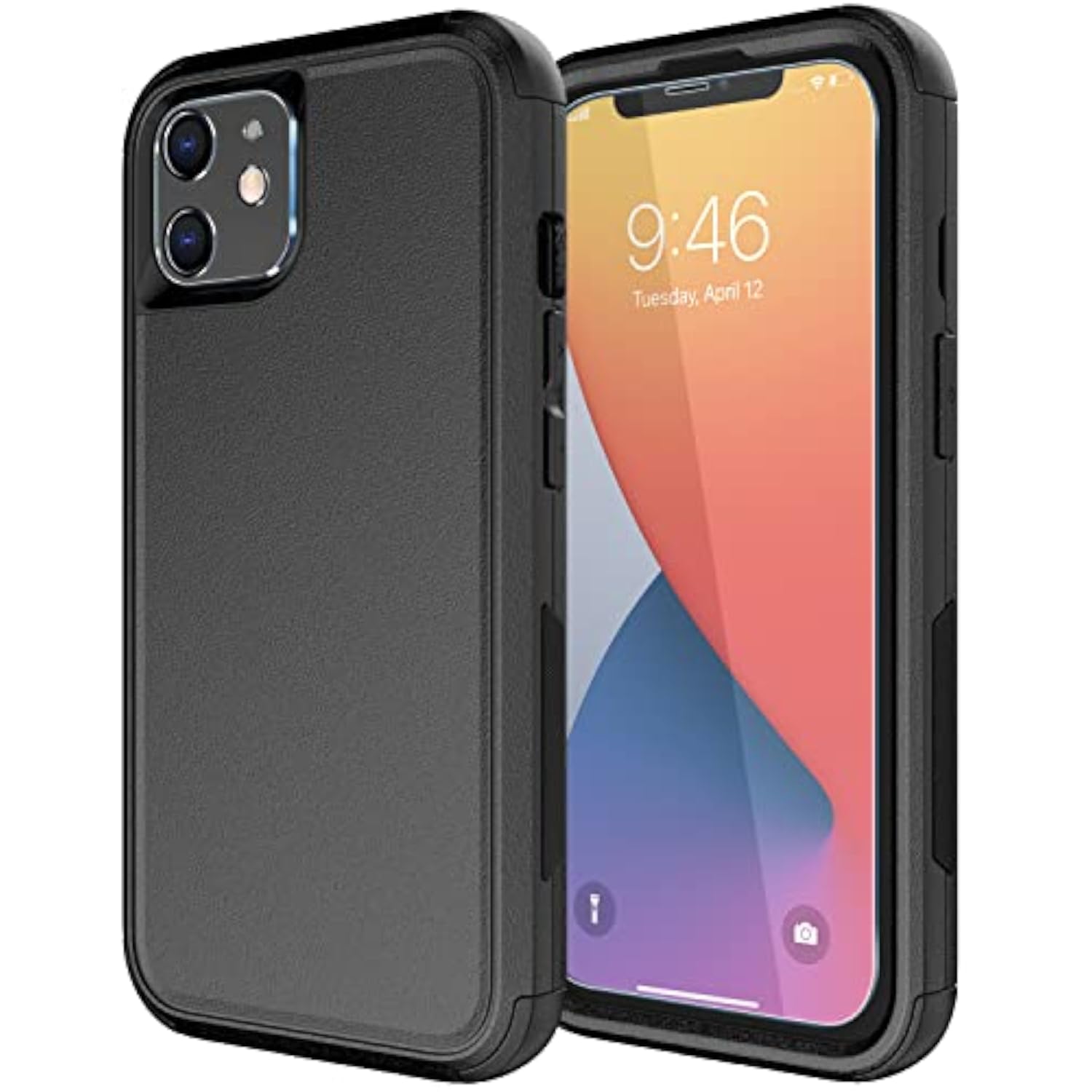 Heavy Duty Protection Phone Case Cover for Apple iPhone 11 3in1 Black