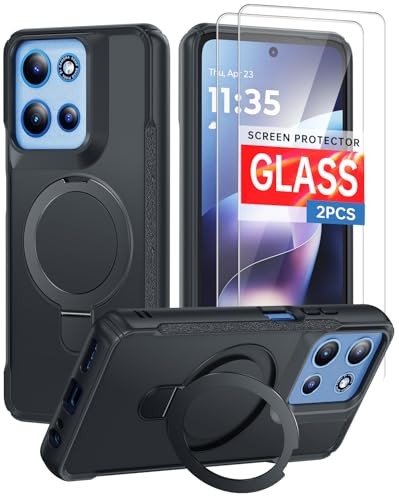 Rugged Case for Moto G 2025 2026 & G Play 2025 2026, Magnetic Phone Case Compatible with MagSafe, Military-Grade Protection with Kickstand & 2X