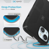 Speck iPhone 15 Case - Built for MagSafe, Drop Protection Grip – for iPhone 15 iPhone 14 & iPhone 13 - Scratch Resistant, Soft Touch, 6.1 Inch Phone Case - CandyShell Grip Black/Slate Grey