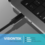 VisionTek USB-C to USB-C 3.1 Gen 2 Cable - 100W Power Delivery - 10Gbps - DP A