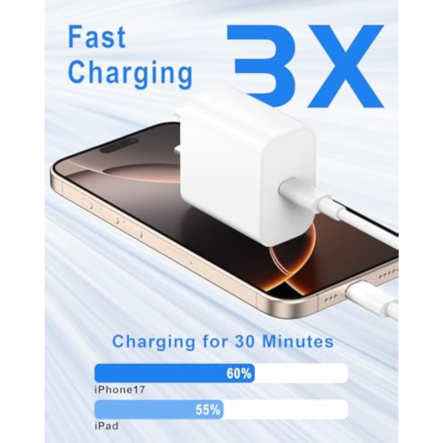 [2025 Upgraded] Iphone 16E Charger Fast Charging, 2-Pack 20W Usb C Wall Charger Block With 10Ft Long Usb C Charge Cord Cable For Iphone 16/16 Pro Max/16 Plus/16 Pro/16E/15/15 Pro/15 Pro Max, Ipad