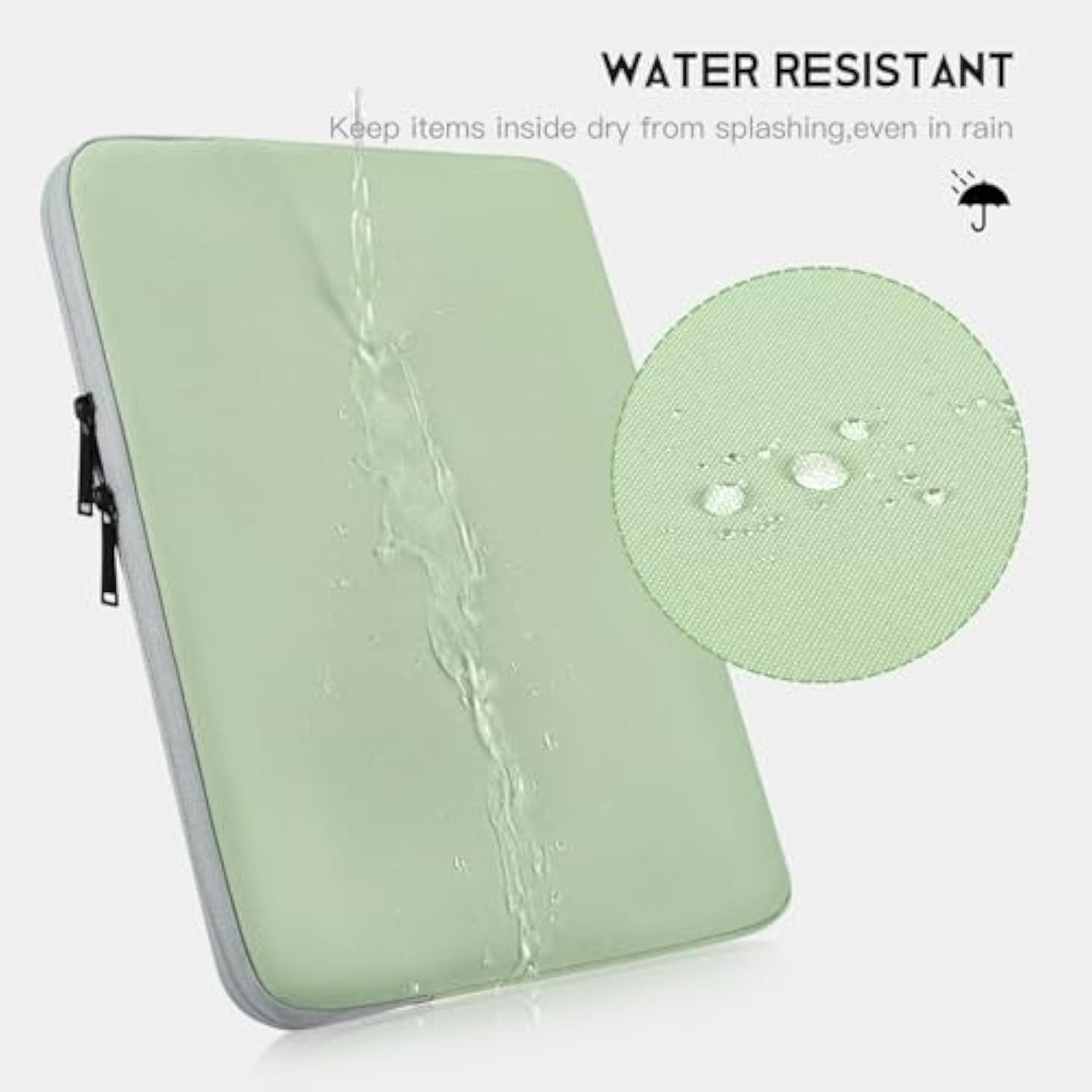 Laptop Sleeve 17 17.3 Inch, Padded Travel Laptop Case For Hp 17.3 Envy 17 Pavilion 17, Water-Resistant Portable Computer Protective Pouch Bag -Mint Green
