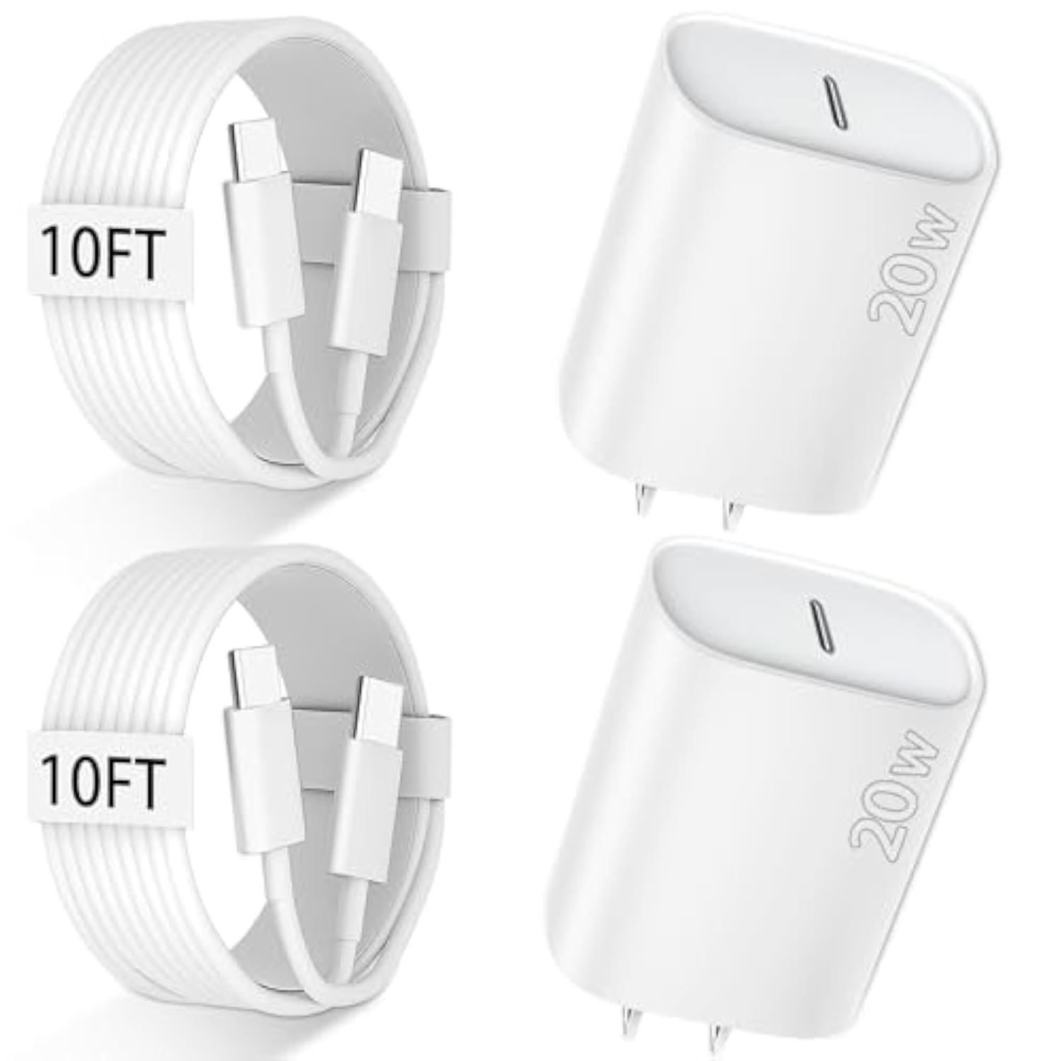 Iphone 16 Pro Max Charger Fast Charging, 10 Ft Long Usb C Phone Charging Cable Cord With Pd Fast 20W Iphone 16 Wall Charger Block For Iphone 16/16 Pro Max/16 Plus/15/15 Plus/15 Pro Max,Ipad Pro/Air