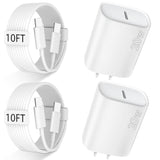 Iphone 16 Pro Max Charger Fast Charging, 10 Ft Long Usb C Phone Charging Cable Cord With Pd Fast 20W Iphone 16 Wall Charger Block For Iphone 16/16 Pro Max/16 Plus/15/15 Plus/15 Pro Max,Ipad Pro/Air