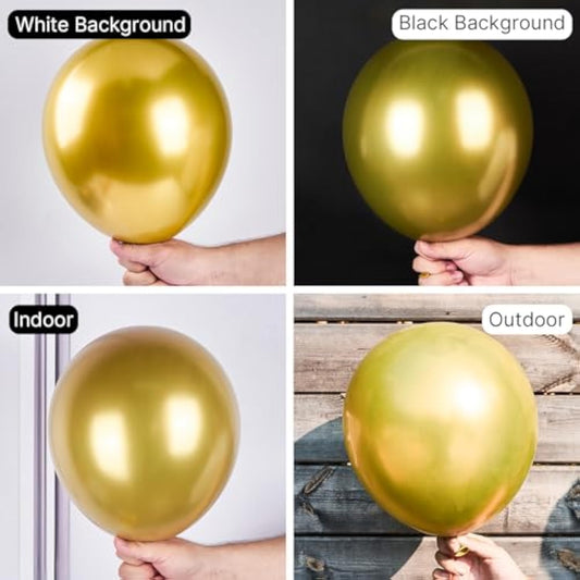Metallic Gold Balloons 50 Pcs 12 Inch Chrome Gold Balloons For Graduation Baby Shower Gender Reveal Christmas Wedding New Year Anniversaries Birthday Party Decorations Gold-G101
