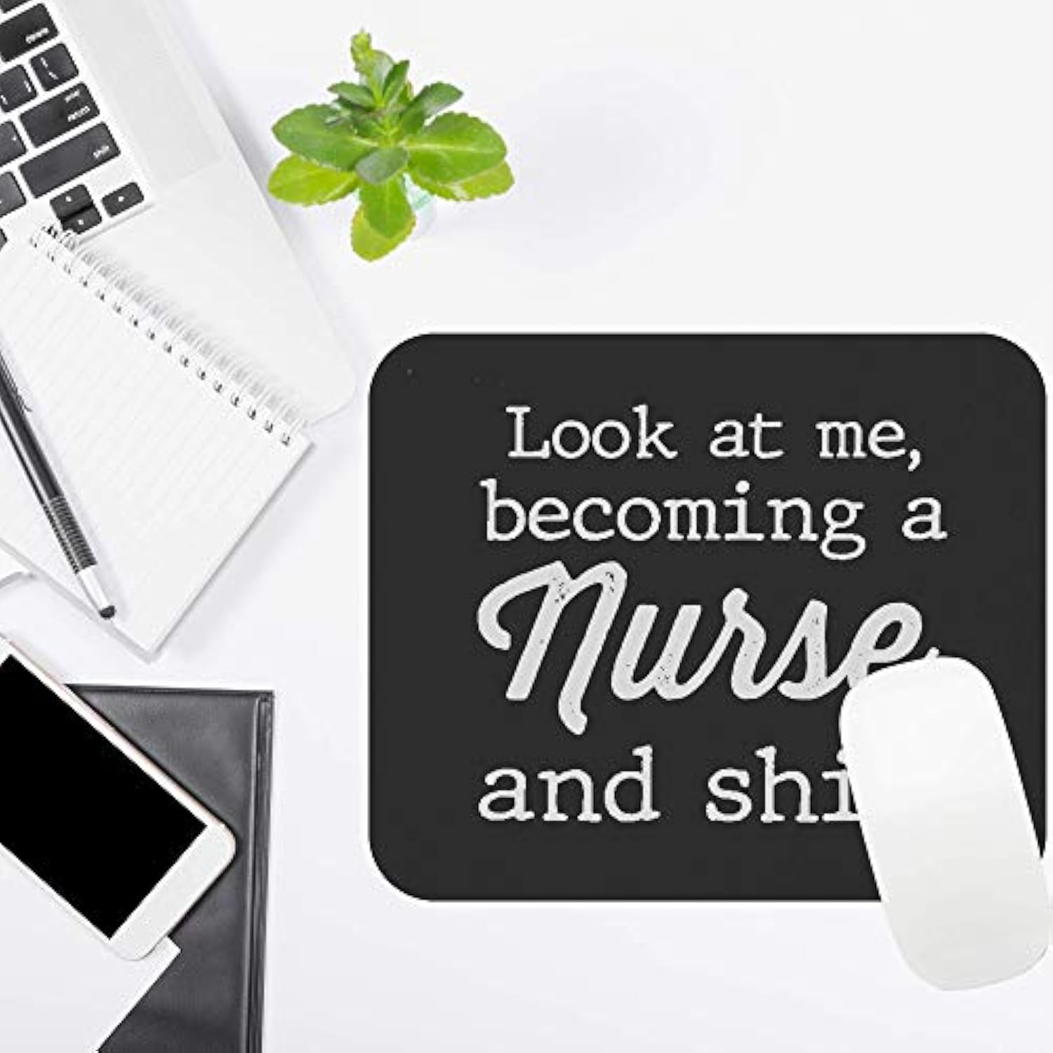 Nurse 9" Mousepad Nursing Mousemat - Nursing Student Gifts Women Girls Nurse Themed Graduation Black Office Poster Mouse Mat Mouse Pad Canvas