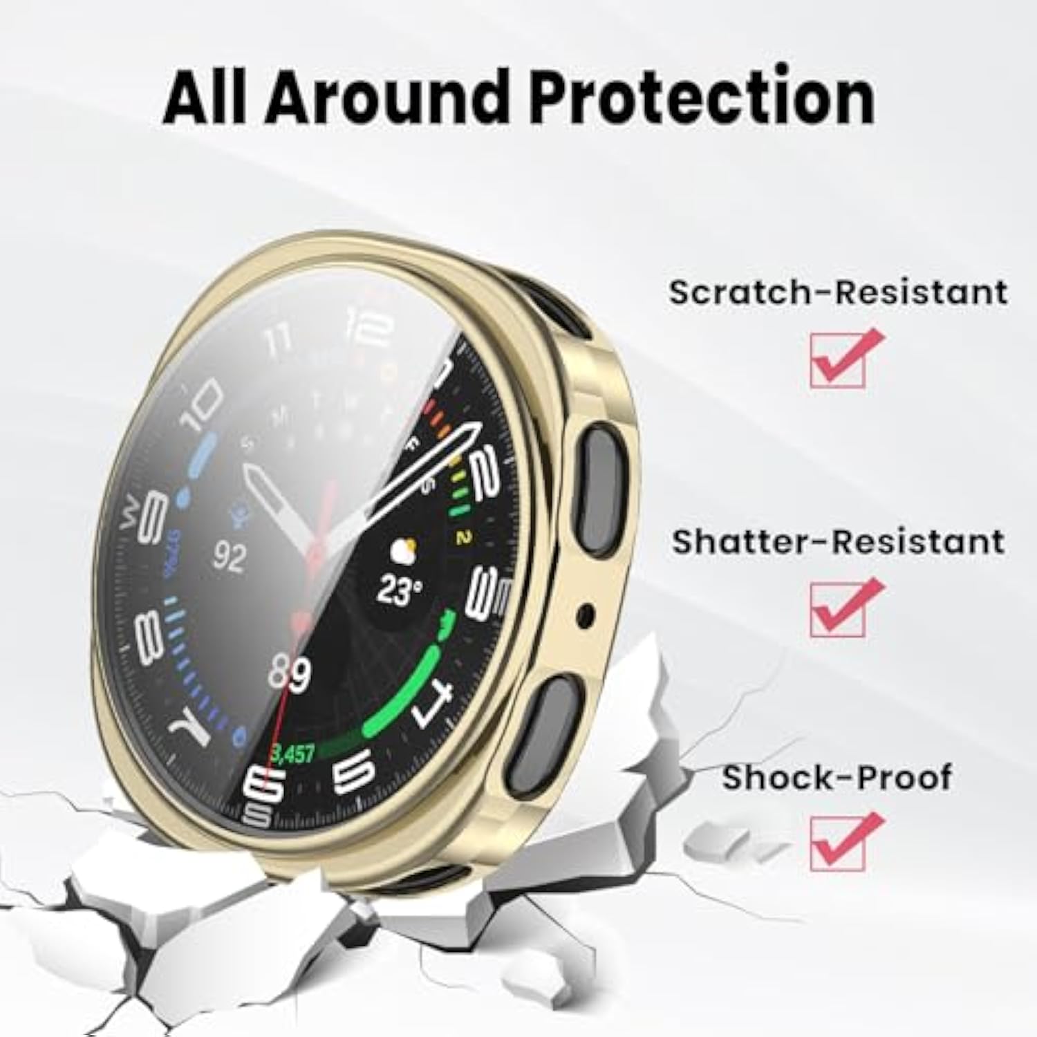 8-Pack Case Covers For Samsung Galaxy Watch 8 Case 44Mm, Soft Hd High Sensitivity Screen Protector With Tpu All Around Anti-Fall Bumper For Galaxy Watch 8 (44Mm)