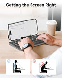 Foldable Bluetooth Keyboard With Magnetic Stand,Aluminum Alloy Mini Quiet Folding Portable Lightweight Travel Rechargeable Pocket For Tablet,Ipad, Phones, Black