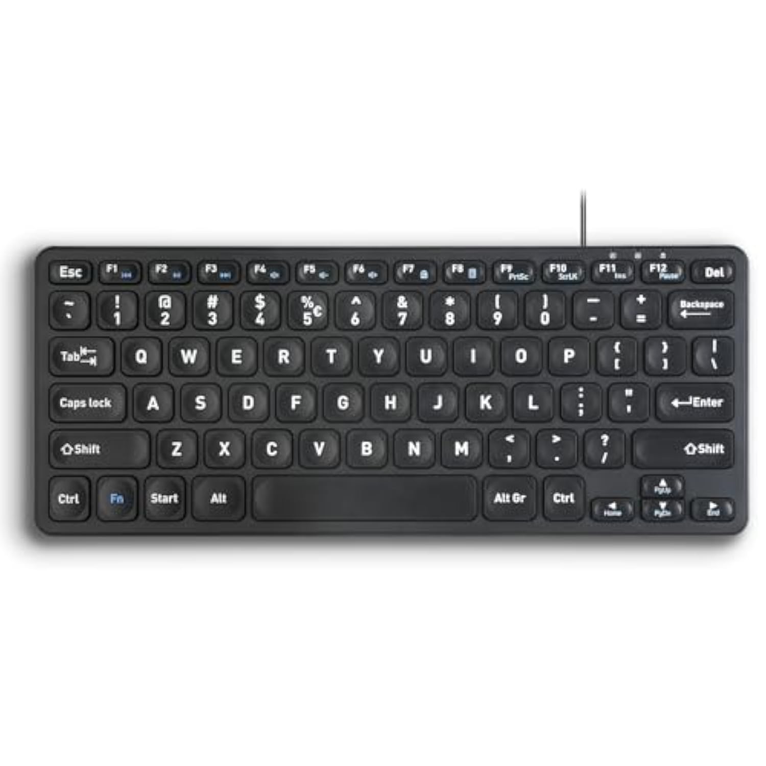 Perixx PERIBOARD-416 Wired Mini USB Keyboard with 4 Hubs - X Type Scissor Keys