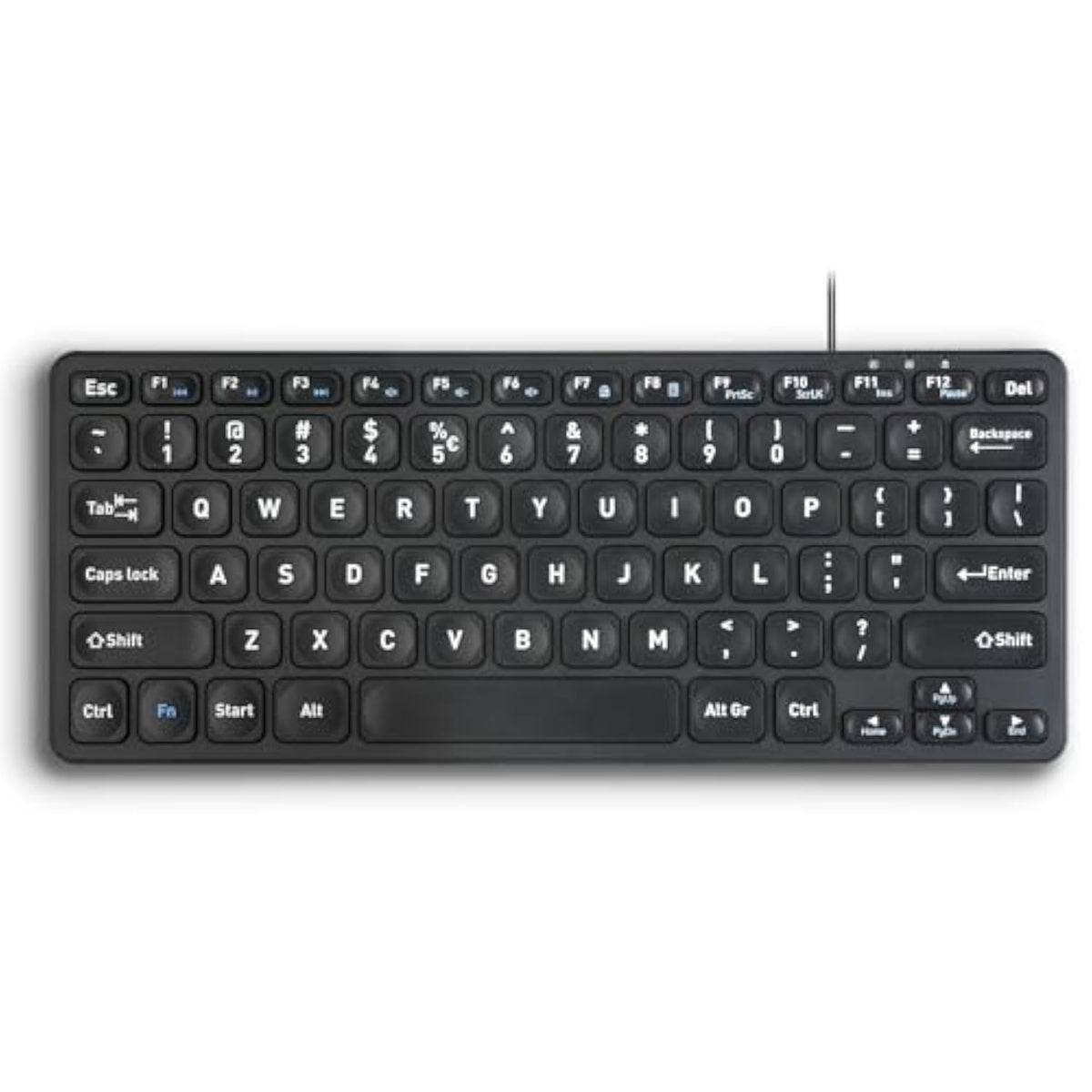 Perixx PERIBOARD-416 Wired Mini USB Keyboard with 4 Hubs - X Type Scissor Keys