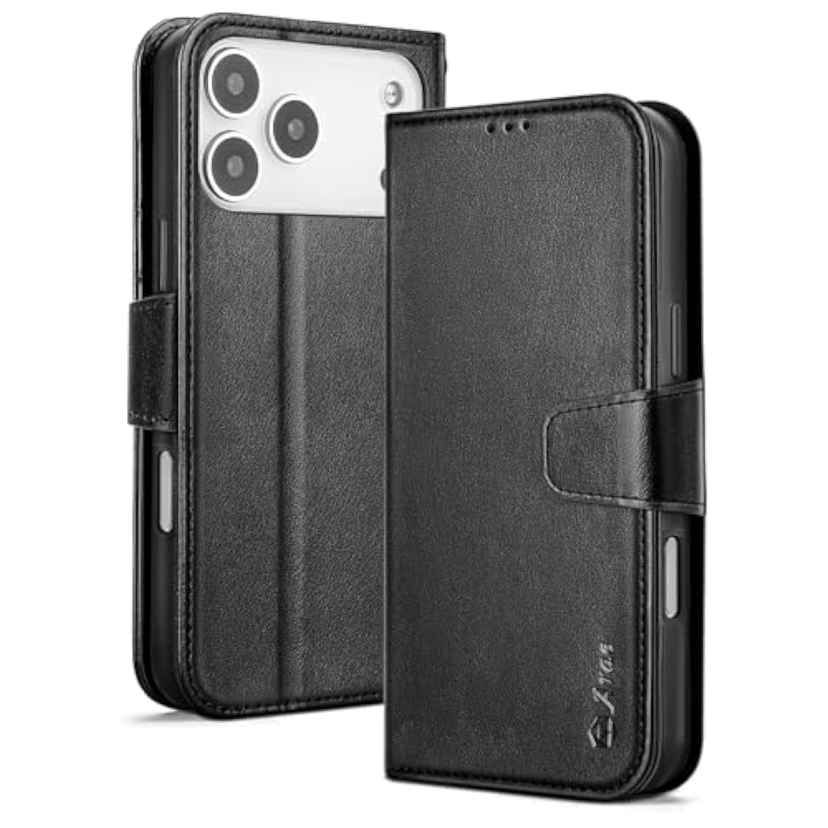 iPhone 17 Pro Max Case with Wallet, Card Holder, and Wristlet Strap, 6.9 inch, Black, RFID Blocking, Kickstand