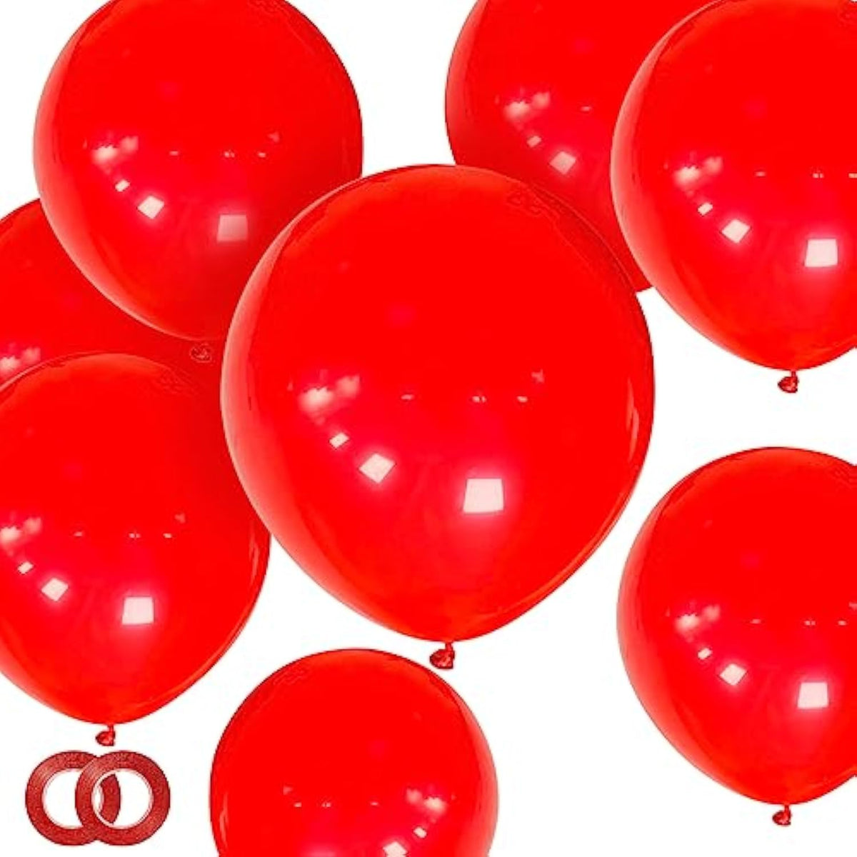Red Balloons 12 Inch 100 Pack Thicken Latex Red Balloon With 2 Rolls Of Ribbon Round Helium Balloons For Christmas Valentine Birthday Wedding Baby Shower Party Decorations