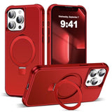 Compatible With Iphone 12 Pro Max Case & Iphone 13 Pro Max Case 6.7" With Magnetic O-Ring Stand [Compatible With Mag-Safe][Great Grip Feeling], Red