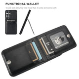 For Samsung Galaxy S24 Plus Case Wallet With Credit Card Holder, Flip Premium Leather Magnetic Clasp Kickstand Heavy Duty Protective Cover For Samsung Galaxy S24 Plus 6.7" (Black)