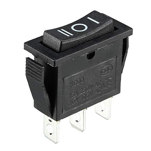 Ac 250V/15A 125V/20A 3P On/Off/On 3 Position Snap-In Boat Rocker Switch Black