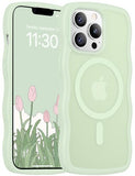 Magnetic for iPhone 13 Pro Case, Compatible with MagSafe Cute Wave Non-Slip Translucent Matte Easier Grip Shockproof Phone Case for iPhone 13 Pro,