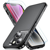 for iPhone 14 Case/iPhone 13 Case,[ Military Grade ] 15ft. Drop Tested Protective Case with 2X [Tempered Glass Screen Protector ] Slim & Tough Full-Body Protective iPhone 14/iPhone 13 Phone Case,Black
