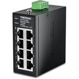8-Port Industrial Fast Ethernet Din-Rail Mini Switch, Ti-Elc80, 8 X 10/100Mbps Ports, Ip30 Rated Housing, 1Gbps Switching Capacity, Black