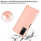 For Tcl 40T Case, Lively Jitterbug Smart 4 Case With Screen Protector, Dual Layer Protection, Shockproof Corner Tpu Bumper, Heavy Duty Silicone Phone Cover For Tcl 505/Tcl 40Xl-Rose Gold