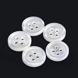 100Pcs Plastic White Buttons 4 Holes Clear Clothing Shirt Sewing Butto