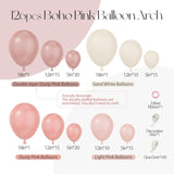 136pcs Boho Dusty Rose Pink Blush White Balloon Arch Kit for Wedding & Party