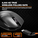 be quiet! Dark Perk Ergo PC Gaming Mouse, 55g Lightweight, Ultra-Long Wireless Battery Life, 8,000Hz Polling Rate, PixArt PAW3950 Sensor, 32,000 DPI,
