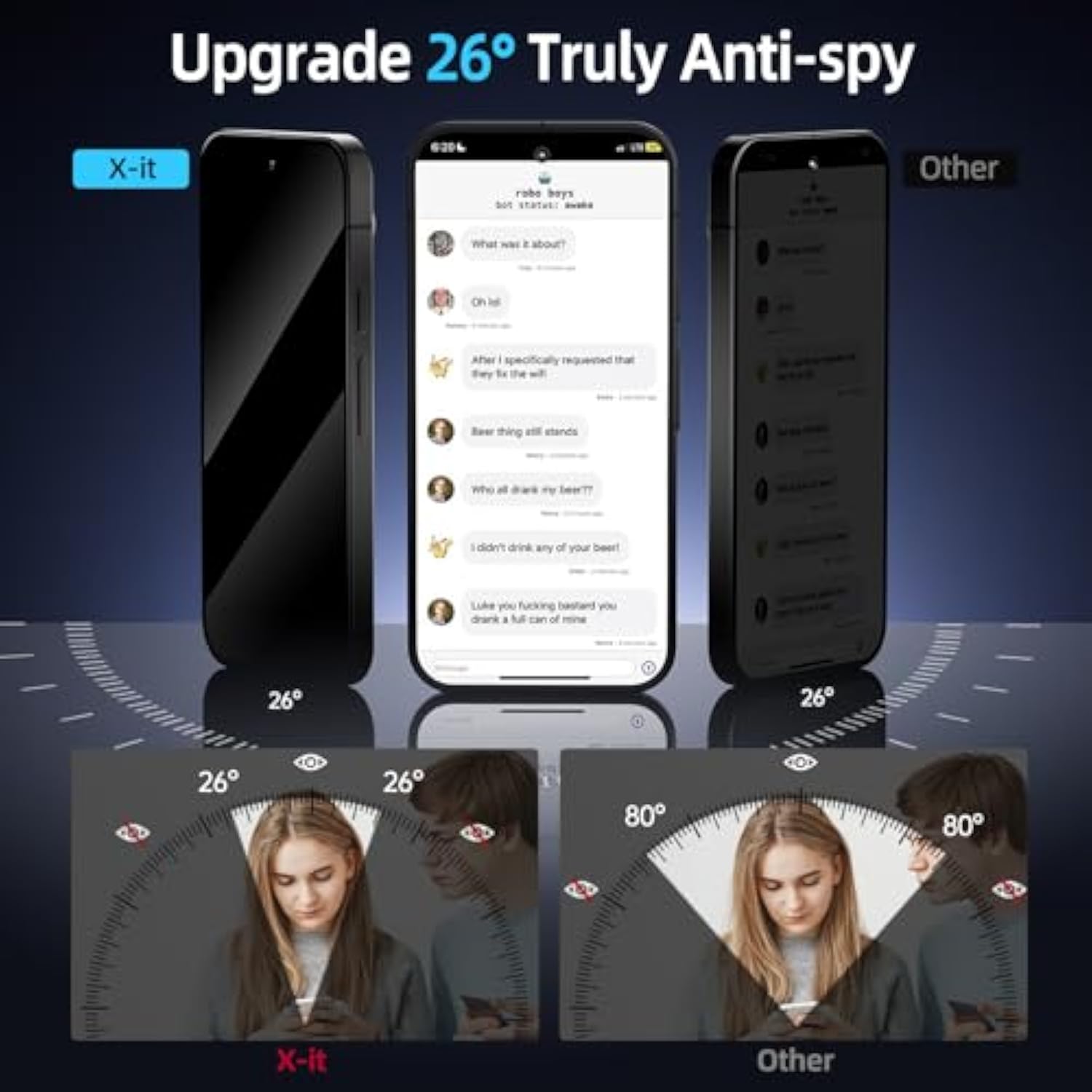 2-Pack Privacy Screen Protector for Google Pixel 9/9 Pro, Auto Align, Anti-Spy, Bubble-Free, Case Friendly
