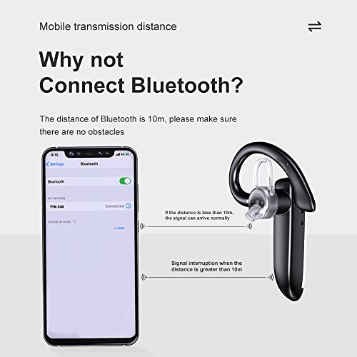 Bluetooth Headset For Cell Phone, Wireless Bluetooth 5.1 Earpiece Single-Ear Headset Hands-Free Earphones,In Mic With Charging Case, For Office Driving Calling Compatible Android/Iphone.
