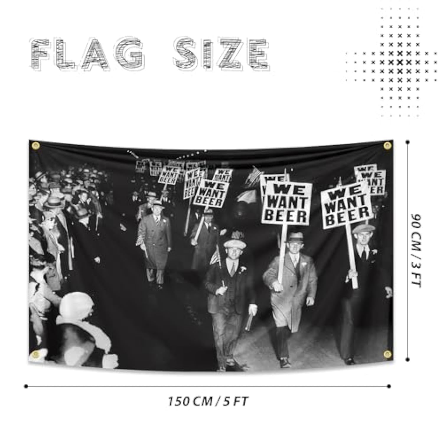 We Want Beer Funny Flag 3X5 Ft Indoor Decorated Flag With 4 Brass Grommets For Bedroom College Dorm Room Yard Decor