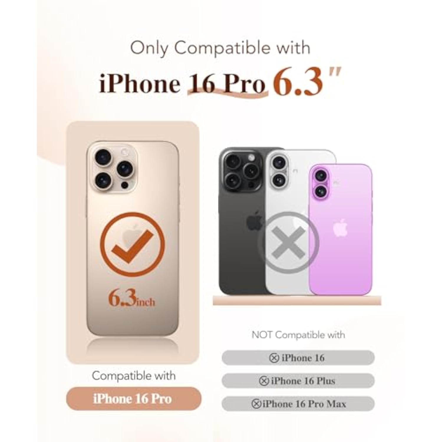 Magnetic For Iphone 16 Pro Case, Compatible With Magsafe, Built-In 9H Tempered Glass Screen Protector & Upgraded Camera Protection, Full-Body Plating Phone Case For 16 Pro 6.3", Desert Gold
