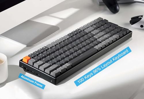K4 Bluetooth Wireless Mechanical Keyboard Rgb Led Backlit, Hot-Swappable Compact 100 Keys Usb Wired Computer Gaming Keyboard Aluminum Frame For Mac Windows, Gateron Brown Switch