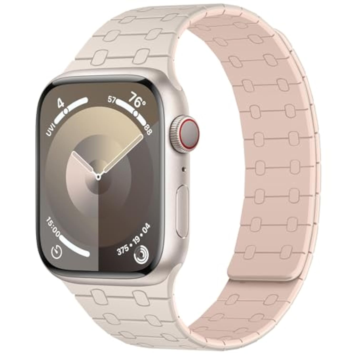 Magnetic Bands Compatible With Apple Watch Band 49Mm 46Mm 45Mm 44Mm 42Mm 41Mm 40Mm 38Mm Women Men, Sport Silicone Strap For Iwatch Ultra 2 Series 10 9 8 7 6 Se 5 4 (42/41/40/38, Starlight Pink)