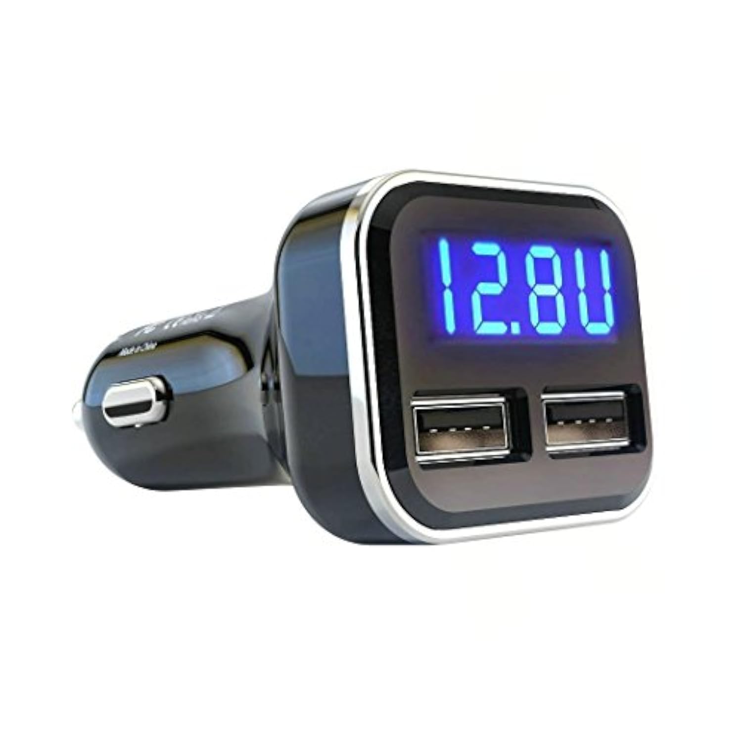 4.8A 24W Dual Usb Car Charger Volt Meter Car Battery Monitor With Led Voltage & Amps Display, Cigarette Lighter Adapter, Compatible With Iphone 15 Pro Max Plus 14 Samsung Galaxy S24 Ipad Pro