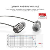 E11C Wired Earbuds with Microphone HiFi Stereo Earphones Noise Isolating in Ear Headphones Powerful Bass Tangle Free Cord Gunmetal