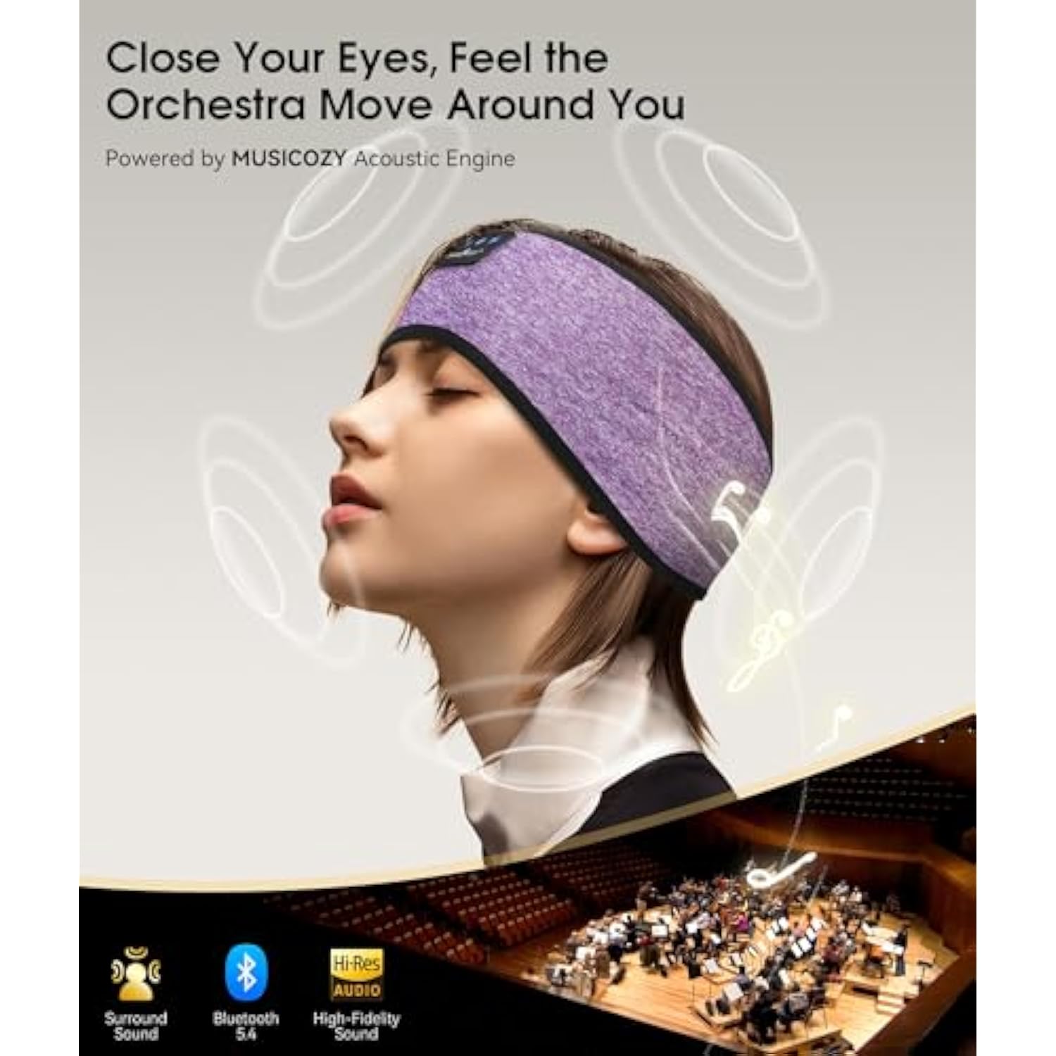 Bluetooth 5.2 Headband Sleep Headphones Headband Headphones Sports Wireless Mu