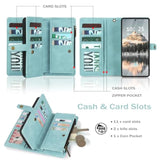 For Samsung Galaxy S25 Ultra Wallet Case With Card Holder, Detachable Magnetic Phone Case For S25 Ultra,Pu Leather All-Round Protective Phone Case Wallet With Wrist Strap,Blue