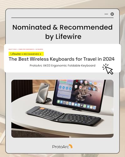 Ergonomic Foldable Keyboard, Xk03 Split Folding Travel Bluetooth Keyboard, Ultra Slim, Portable For Ipad, Iphone, Tablet, Laptop, Pc
