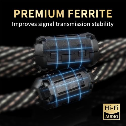 Audiophile HiFi Audio RCA Cables - RCA Splitter 1 Male 2 Male,15 AWG,4N OFC Core,Gold-Plated Plugs,with Nylon Braid,Subwoofer Cable,Compatible with