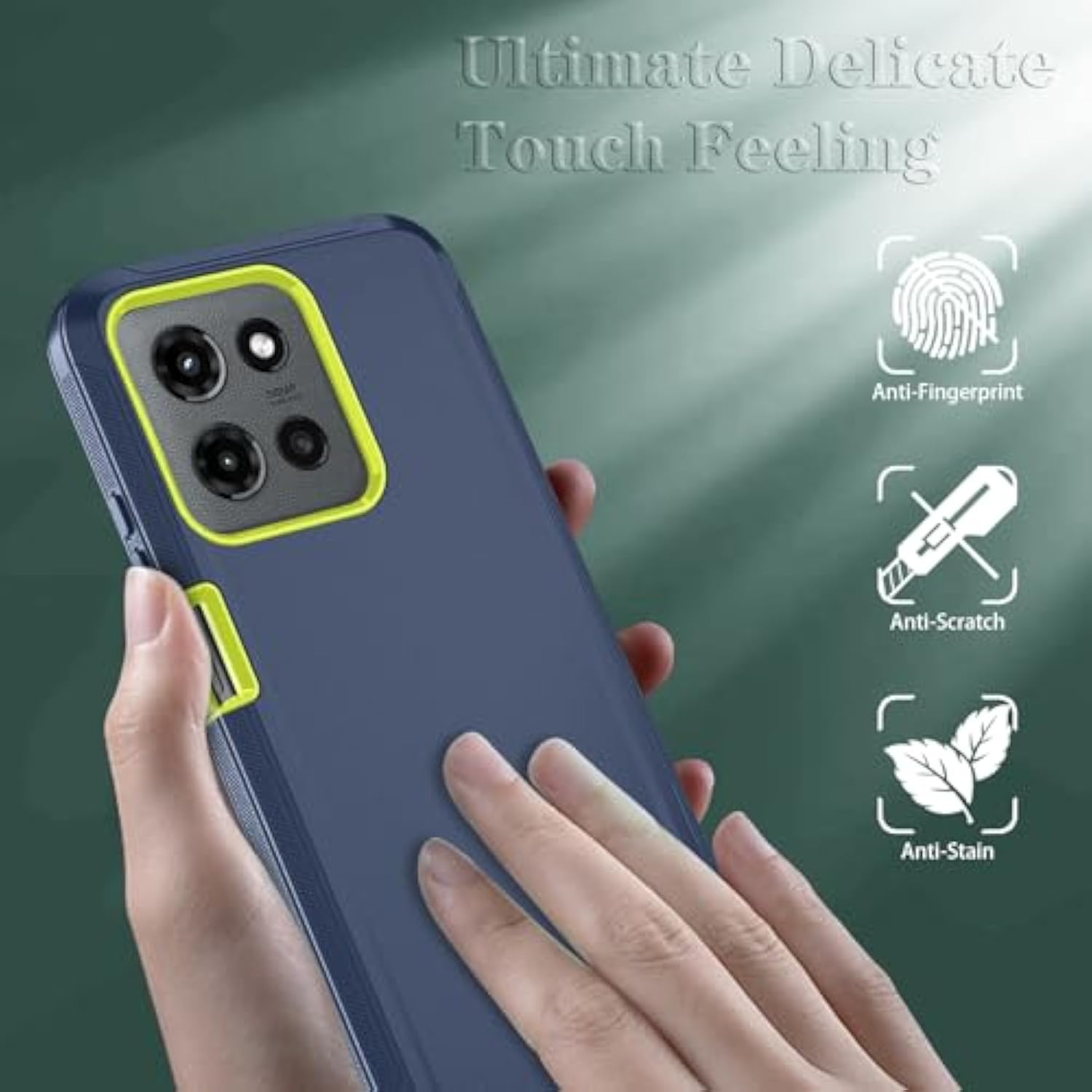 Phone Case For Motorola Moto G 2025/Moto G Play 5G 2025 Case With Hd Screen Protector, Heavy Duty Shockproof & Dropproof 3-Layer Cover Phone Case,Darkbluegreen
